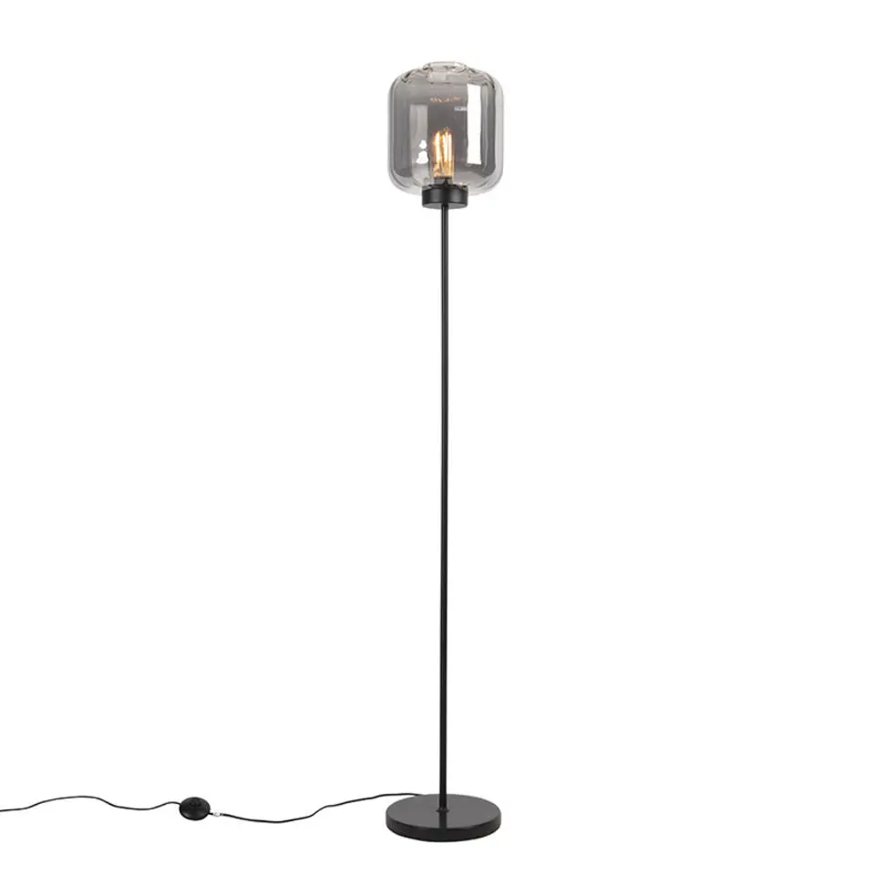 Qazqa vloerlampen qara zwart e27