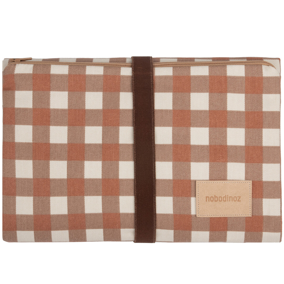 Nobodinoz verschoonmat hyde park - terracotta checks