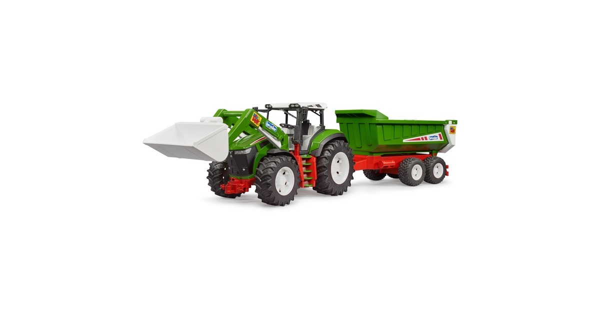 bruderRoadmax tractor met voorlader en aanhanger Speelgoedvoertuig