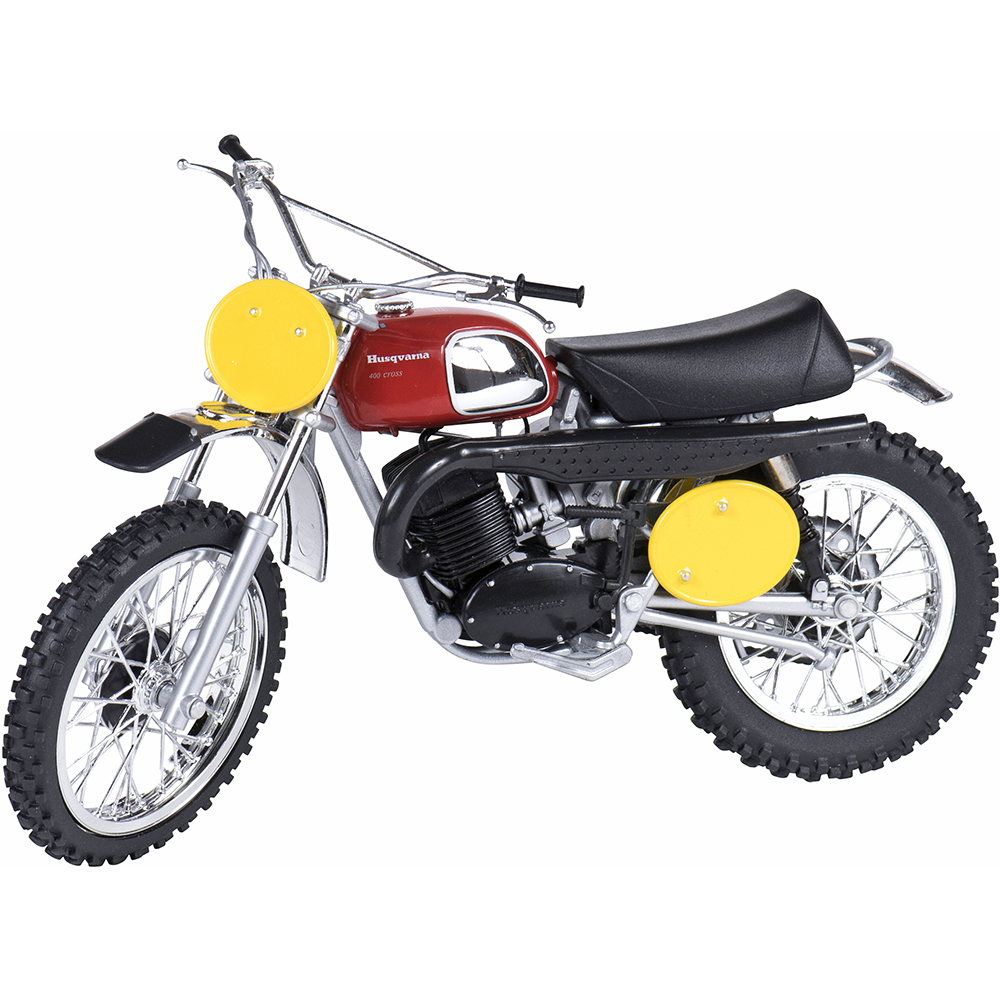 Sunimport - Maquette 1/12e Husqvarna Cross 400/70 Steve Mc Queen Noir / Rouge / Jaune