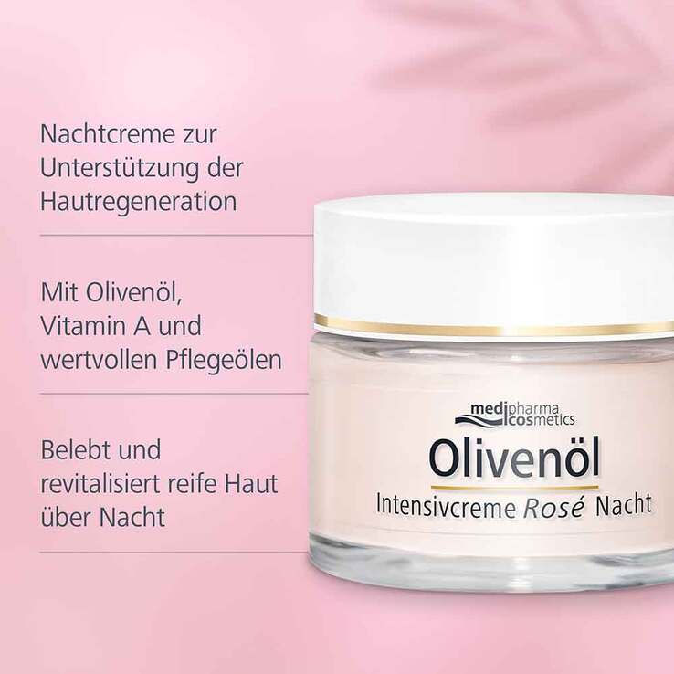 Olivenöl Intensivcreme Rose Nachtcreme, 50 ml