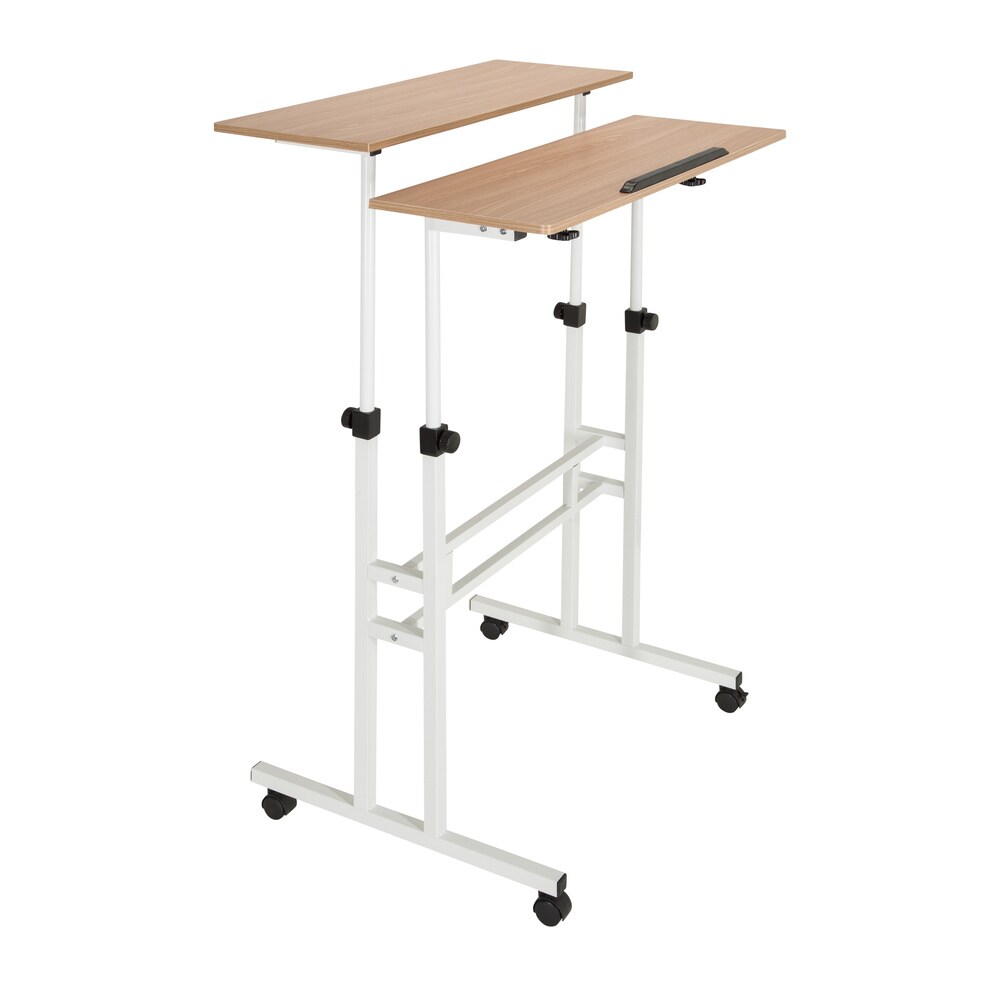 Stehschreibtisch WORKSTATION I Melaminharzbeschichtete Spanplatte, Gestell pulverbeschichteter Stahl hjh OFFICE