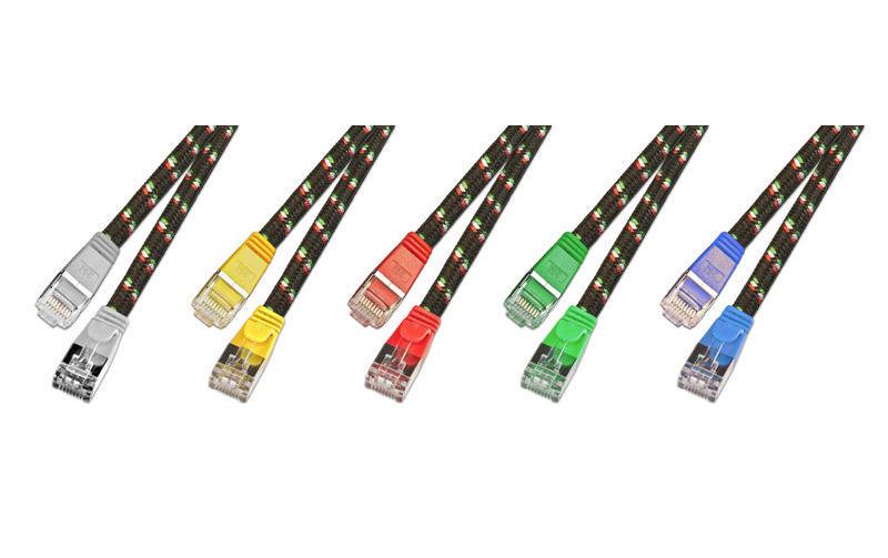 Slimpatchkabel RJ-45 - RJ-45, Cat 6, STP, 0.5 m, GelbRobustes, geschirmtes Twisted-Pair-Kabel (STP) mit Klinkenschutz