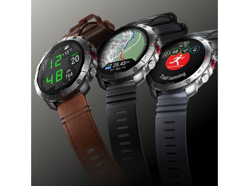 POLAR Sportuhr Grit X2 PRO Schwarz, M/L Sportuhr mit optischer Pulsmessung und Smartwatch-Navigation