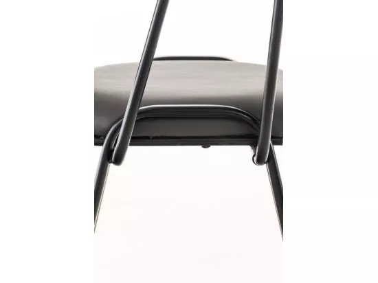 Chaise de salle à manger - Similicuir & Métal noir mat - Gris - Ken mit Klapptisch