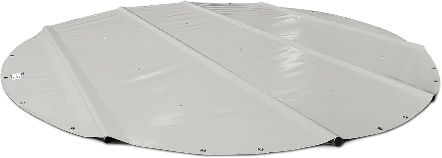 ANKO PLANEN Poolabdeckung rund Stangenabdeckung Ersatzplane aus PVC LKW-Plane – ohne Stangen (Durchmesser der Plane = 500cm, Lichtgrau RAL7035)