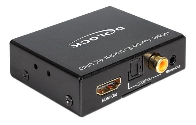 DeLOCK HDMI Stereo/5.1 audio extractor, UltraHD, S/PDIF, 3,5mm, black