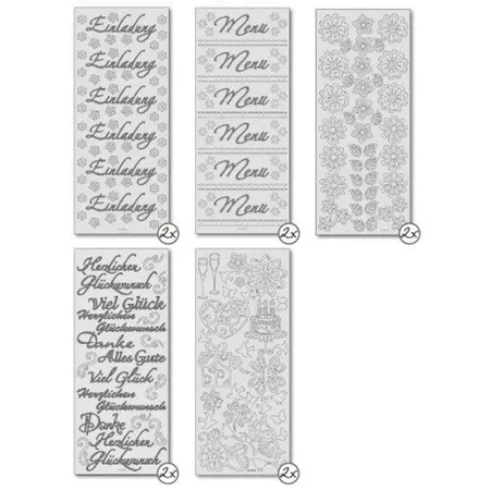 Folia Reliefsticker 10 Bögen silber 10 Stk