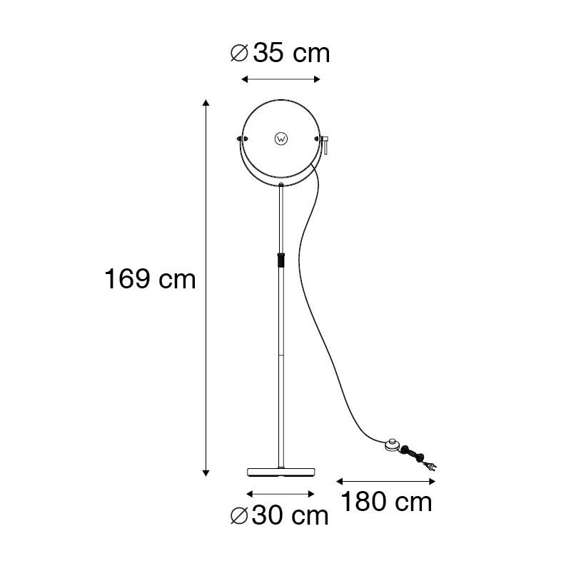 Vloerlamp zwart met goud 35 cm verstelbaar - Magnax