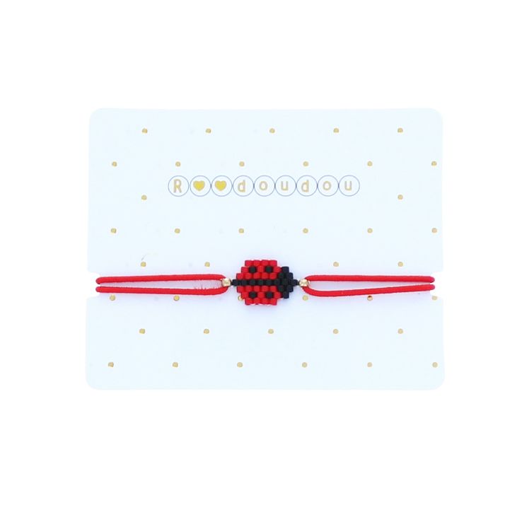 Bracelet enfant à perles coccinelle Roodoudou