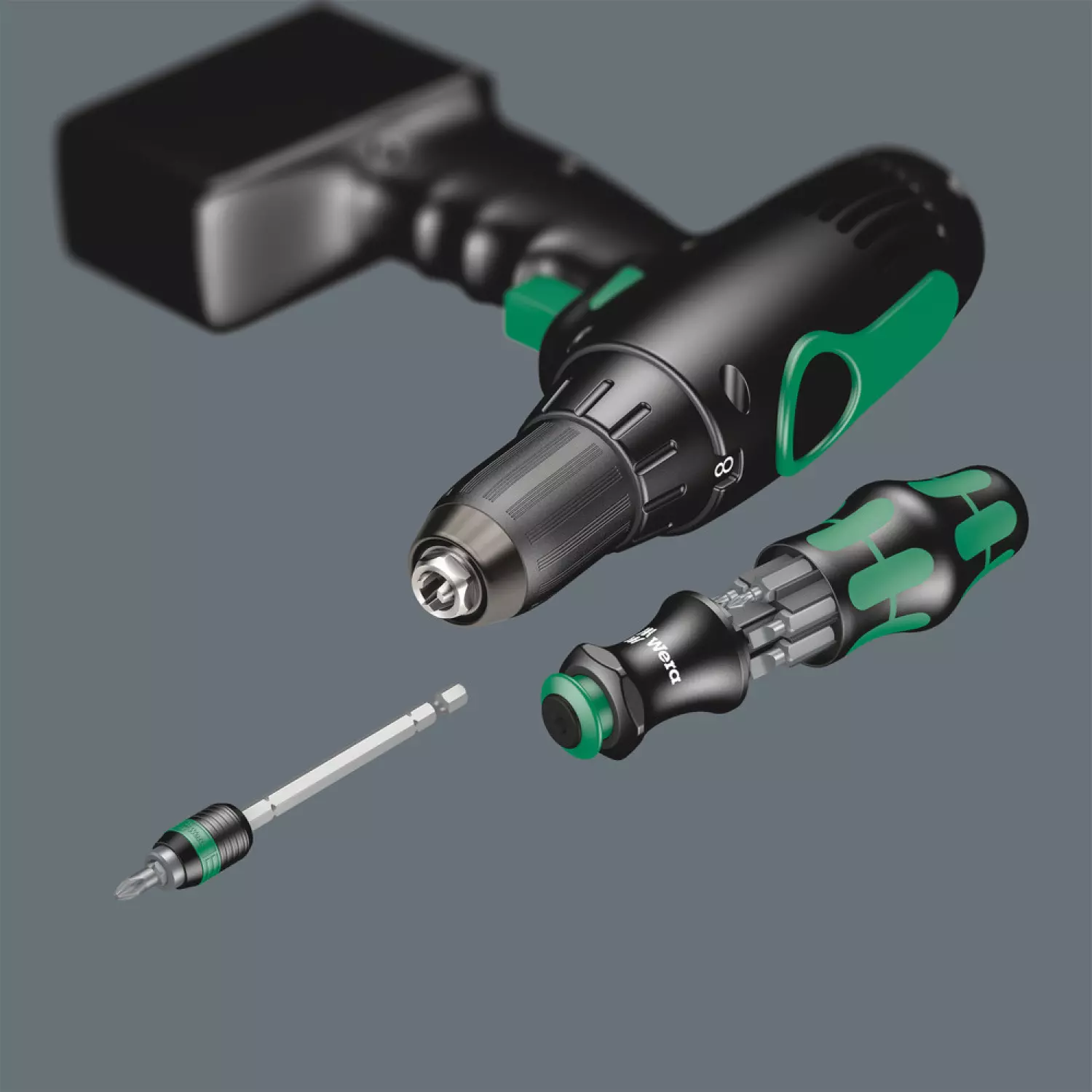 Wera 5051021001 8-delige Kraftform Kompakt Handbithouder met bits en etui