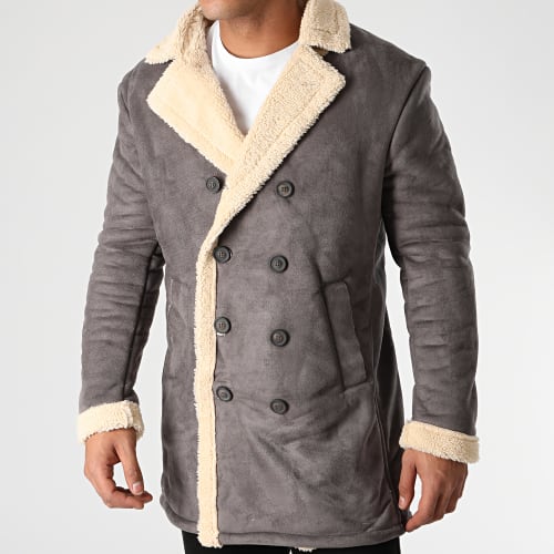 Veste Col Fourrure K1007 Gris