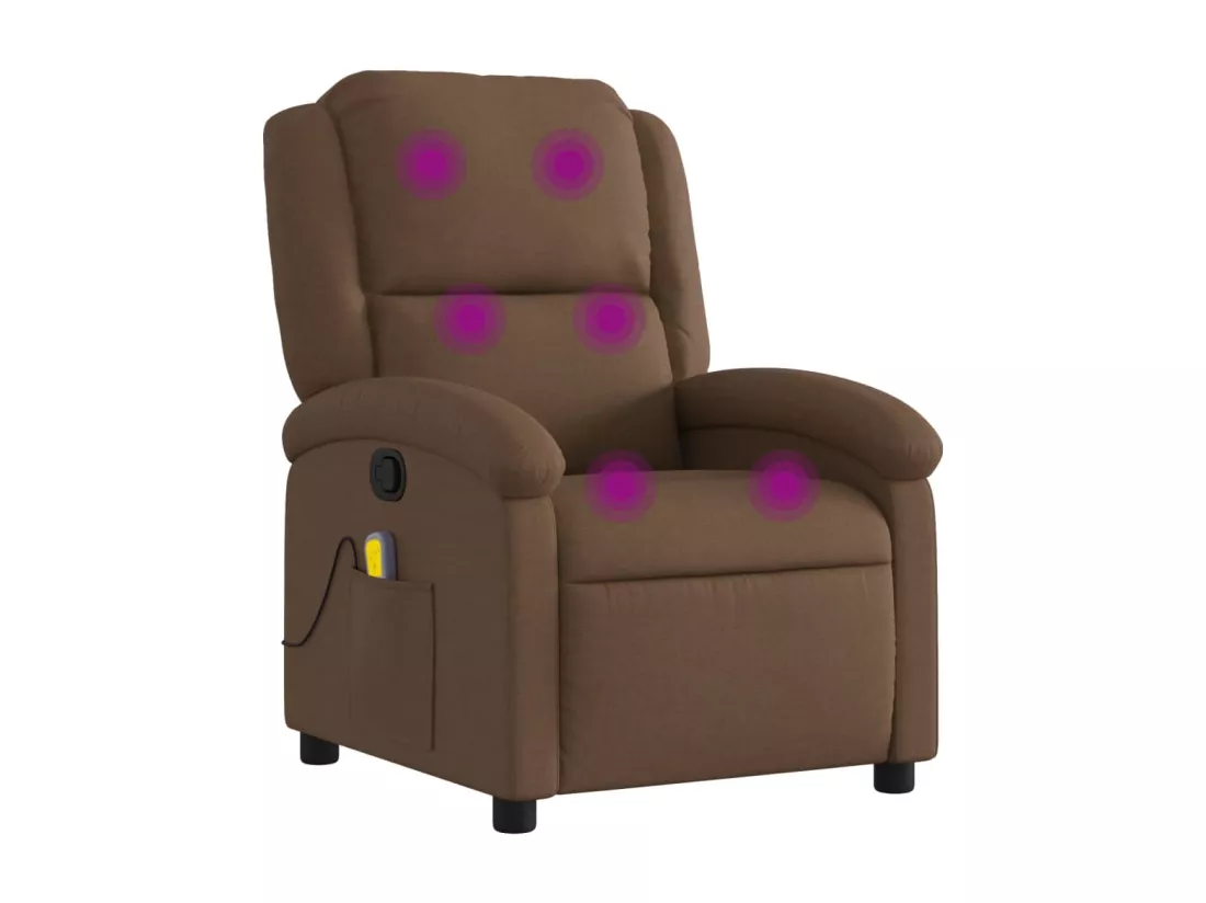 Fauteuil de massage inclinable Marron Tissu