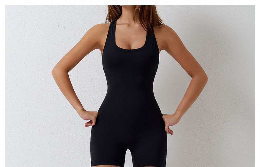 Skinniano - Mouwloze effen racerback sportromper