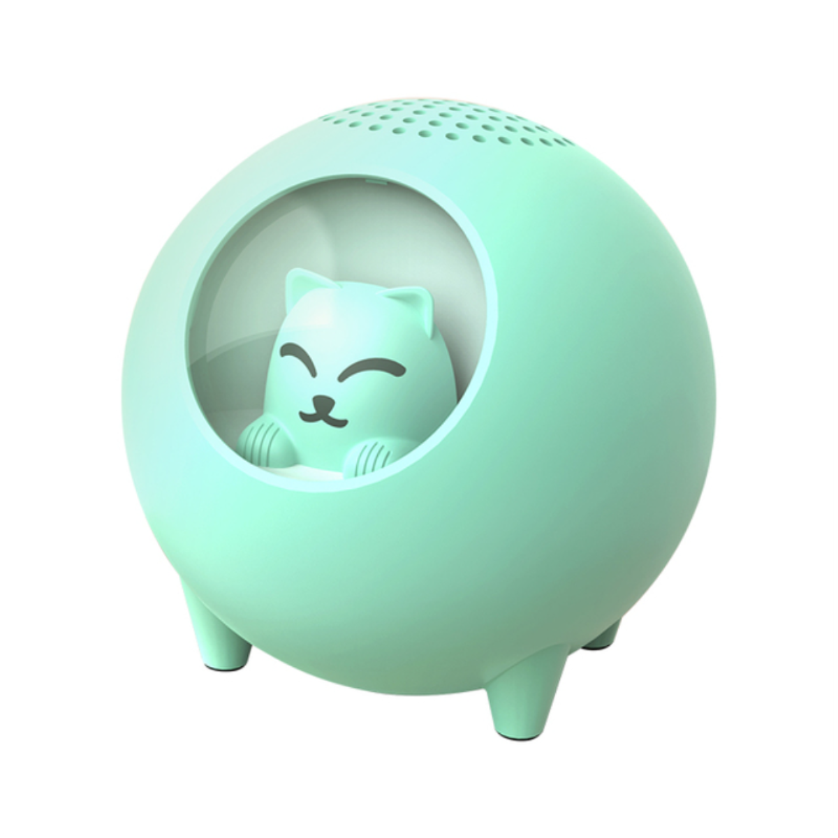 Caixa de Som Bluetooth Sem Fio Smartek Planeta Gato com Luzes
