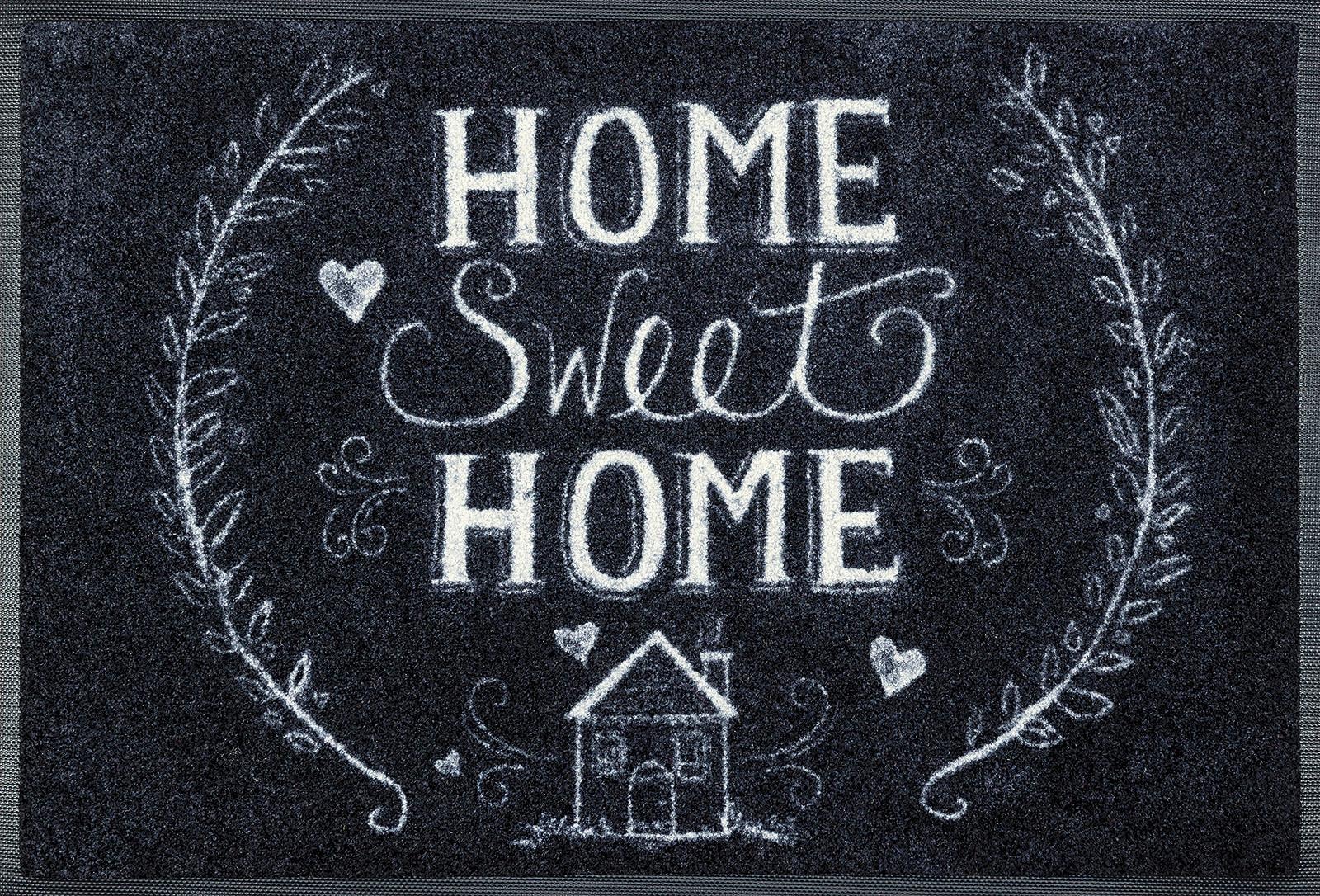 wash+dry by Kleen-Tex Fussmatte »Chalky Home« rechteckig 7 mm Höhe Schmutzfangmatte, mit Spruch, rutschhemmend, waschbar