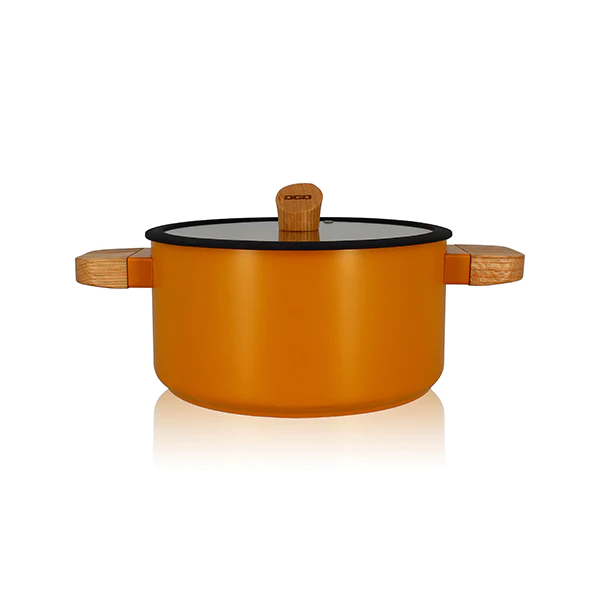 Faitout Ector induction aluminium revêtu 24 cm jaune Ogo