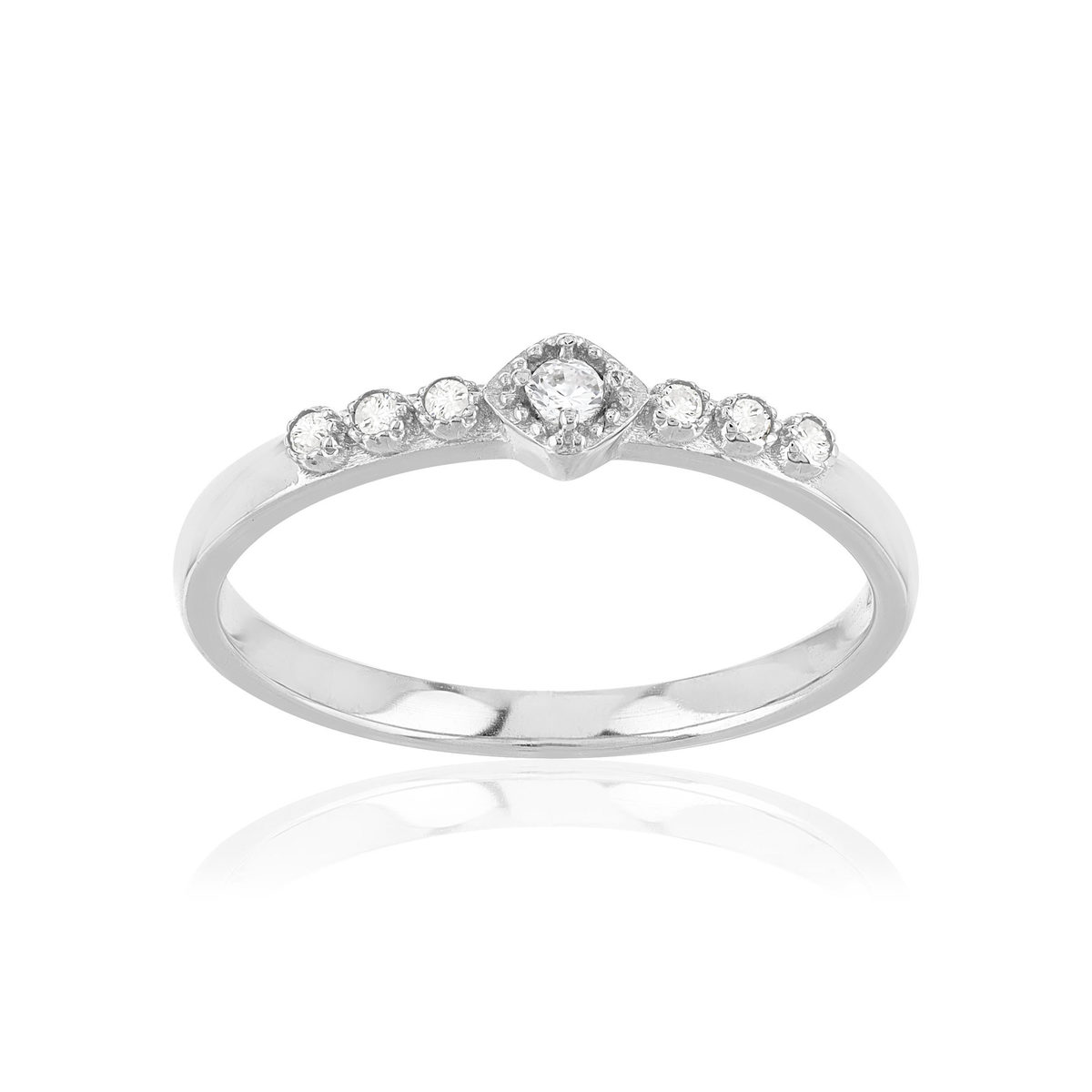 Bague argent zirconias