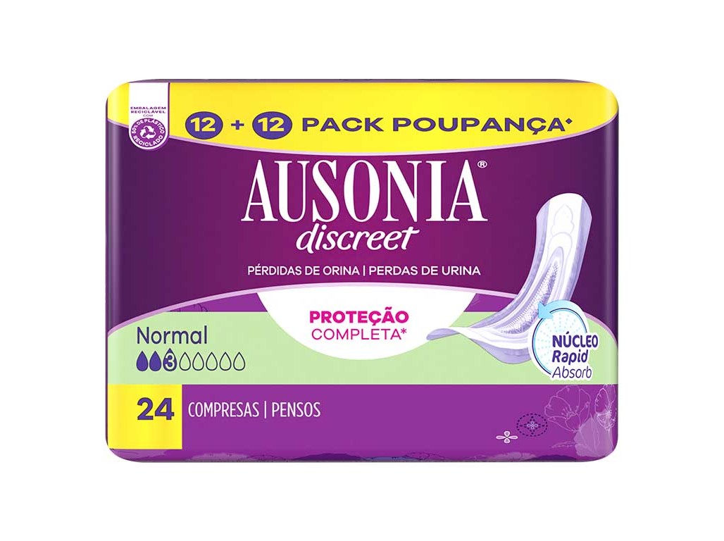 PENSOS INCONTINÊNCIA NORMAL AUSONIA DISCREET 24 UN