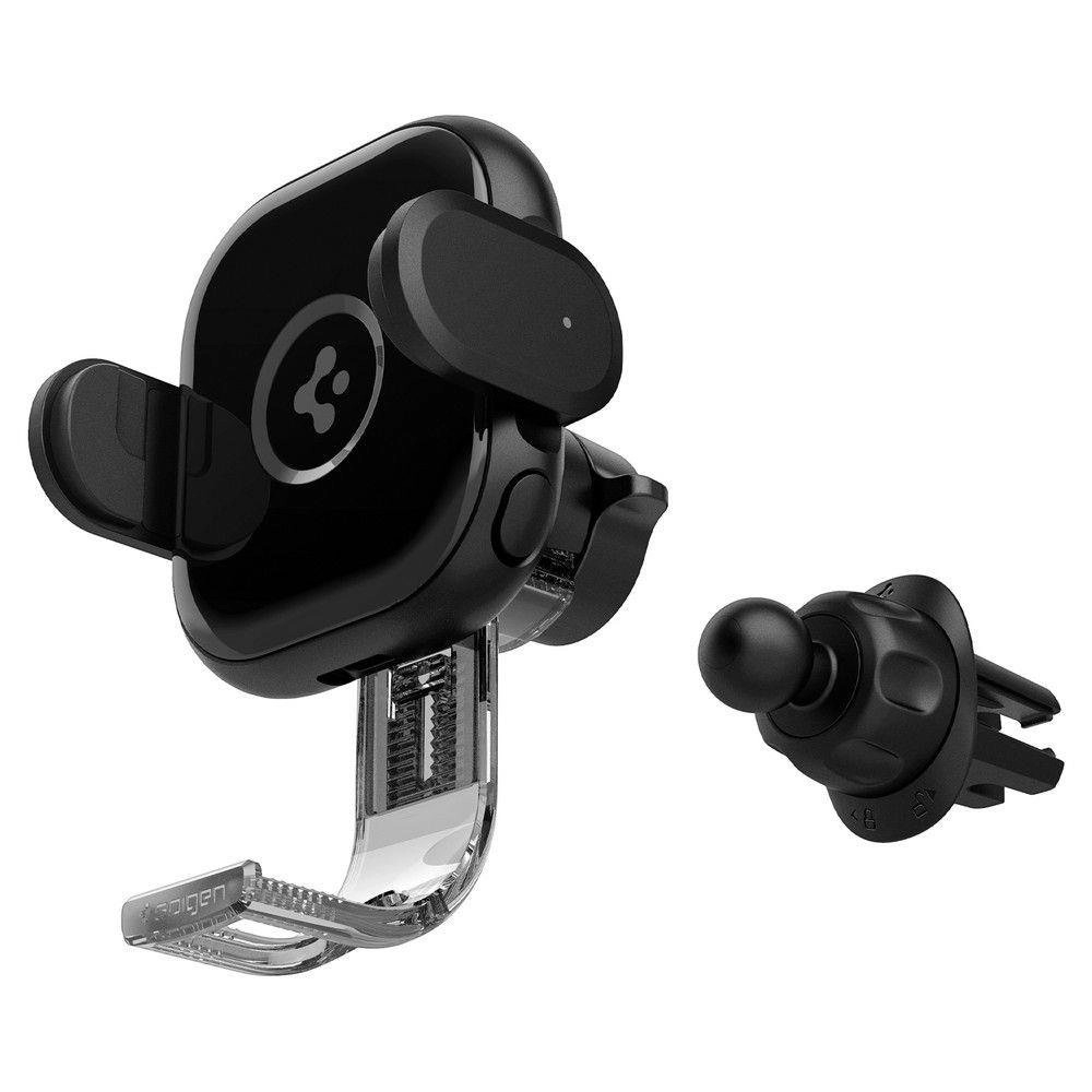 (15W) OneTap Qi Wireless Auto KFZ Smartphone Halterung Ladegerät für Lüftungsgitter mit Automatik Verriegelung (ACP01279) - Schwarz
