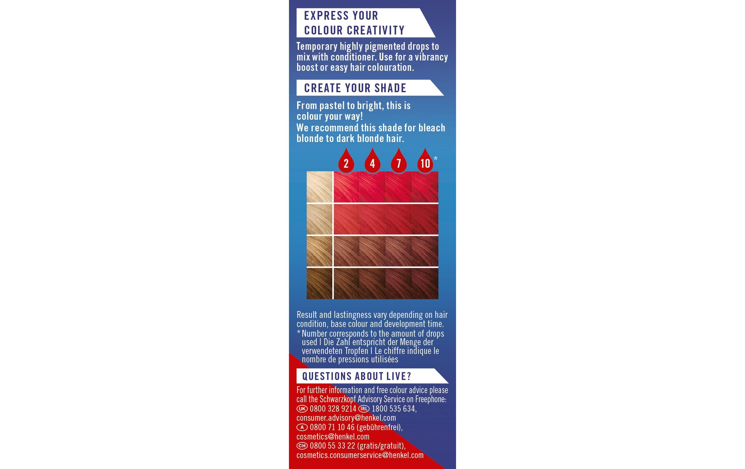 Haarcoloration Drops Fiery RedHochpigmentierte Haarfarbe