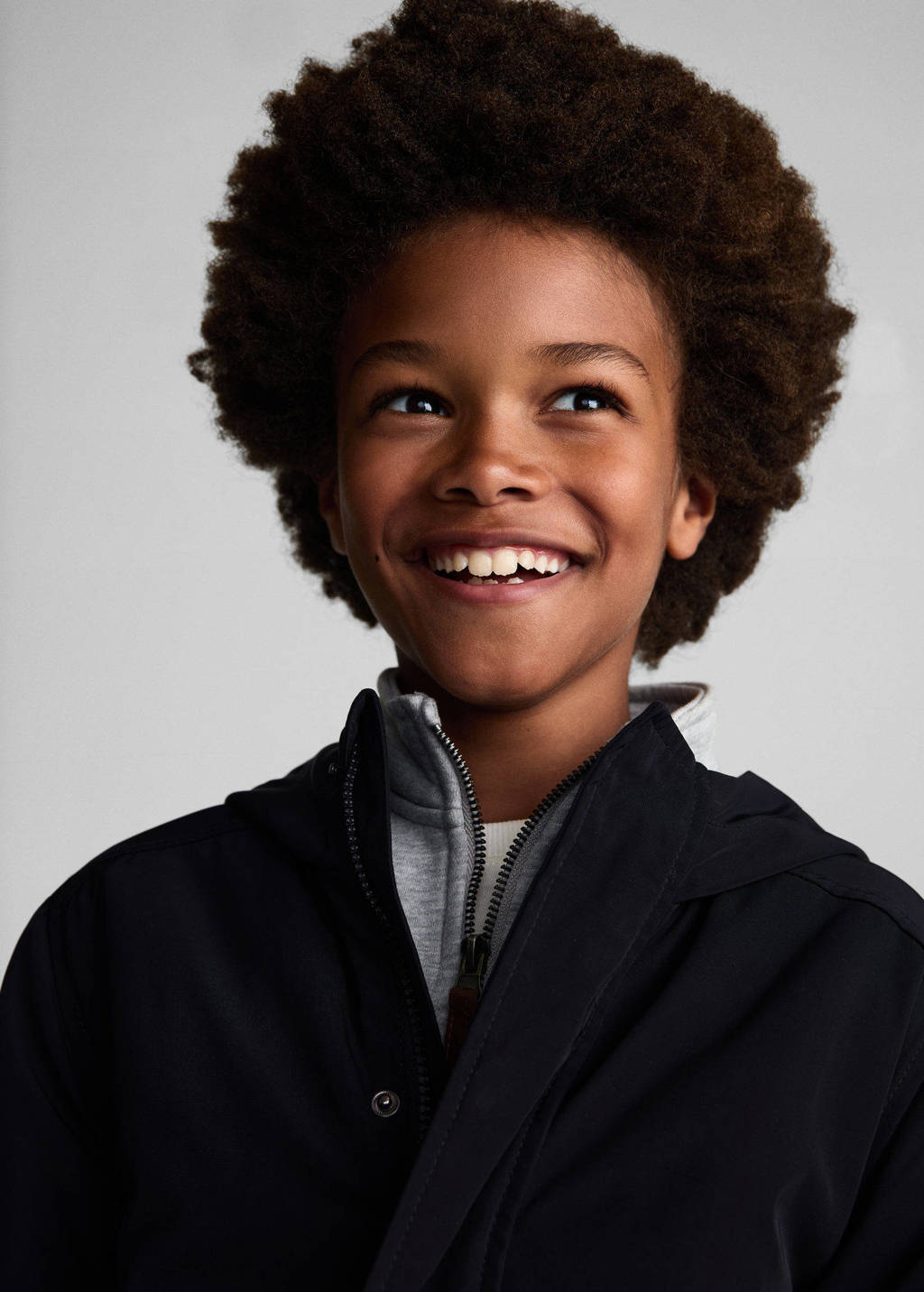 Mango Kids gewatteerde winterjas donkerblauw