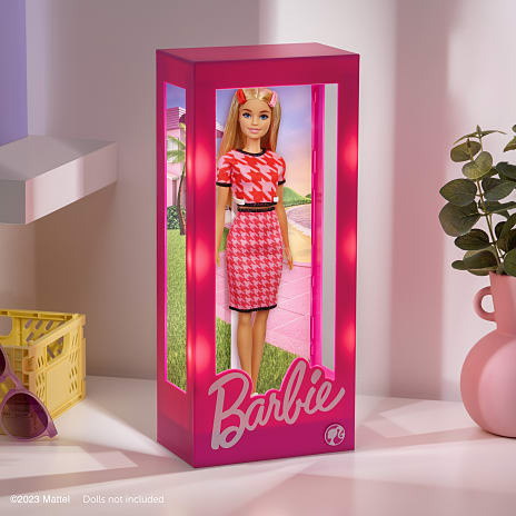 Barbie udstillingskasse lampe - lyserød