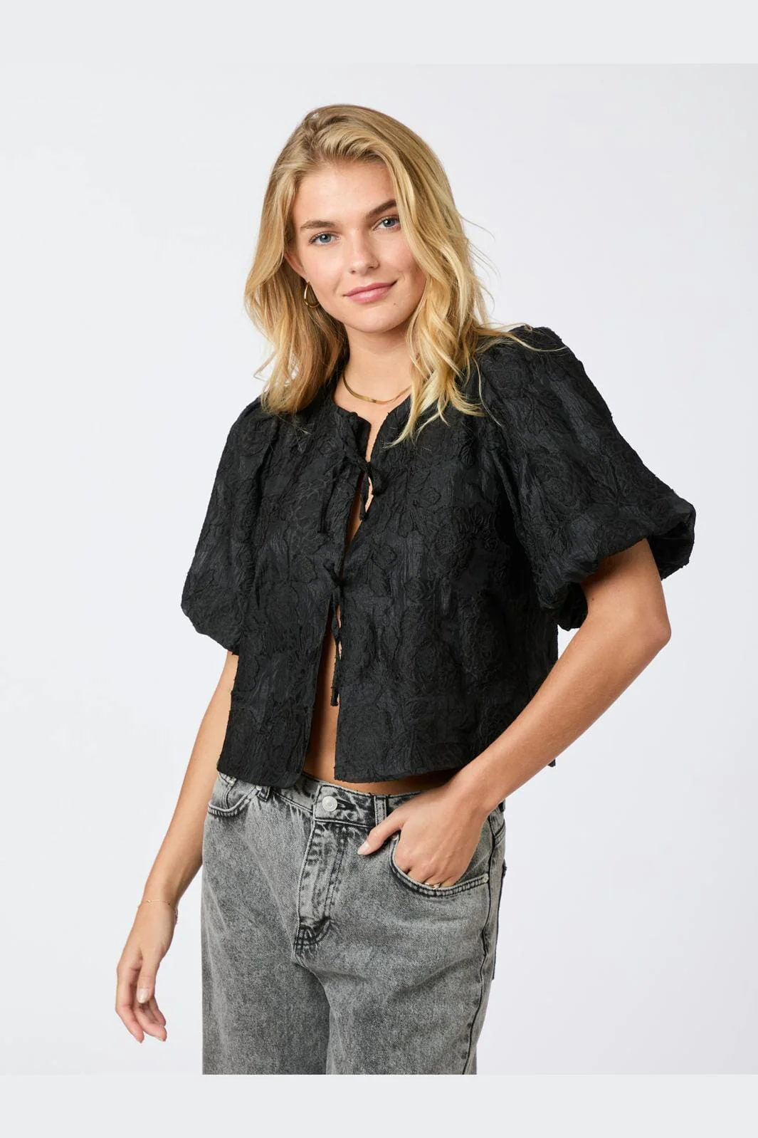 Neo Noir Aska Jacquard Blouse