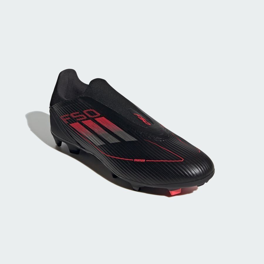 adidas F50 League Laceless FG/AG Stealth Victory - Noir/Argenté/Lucid Red