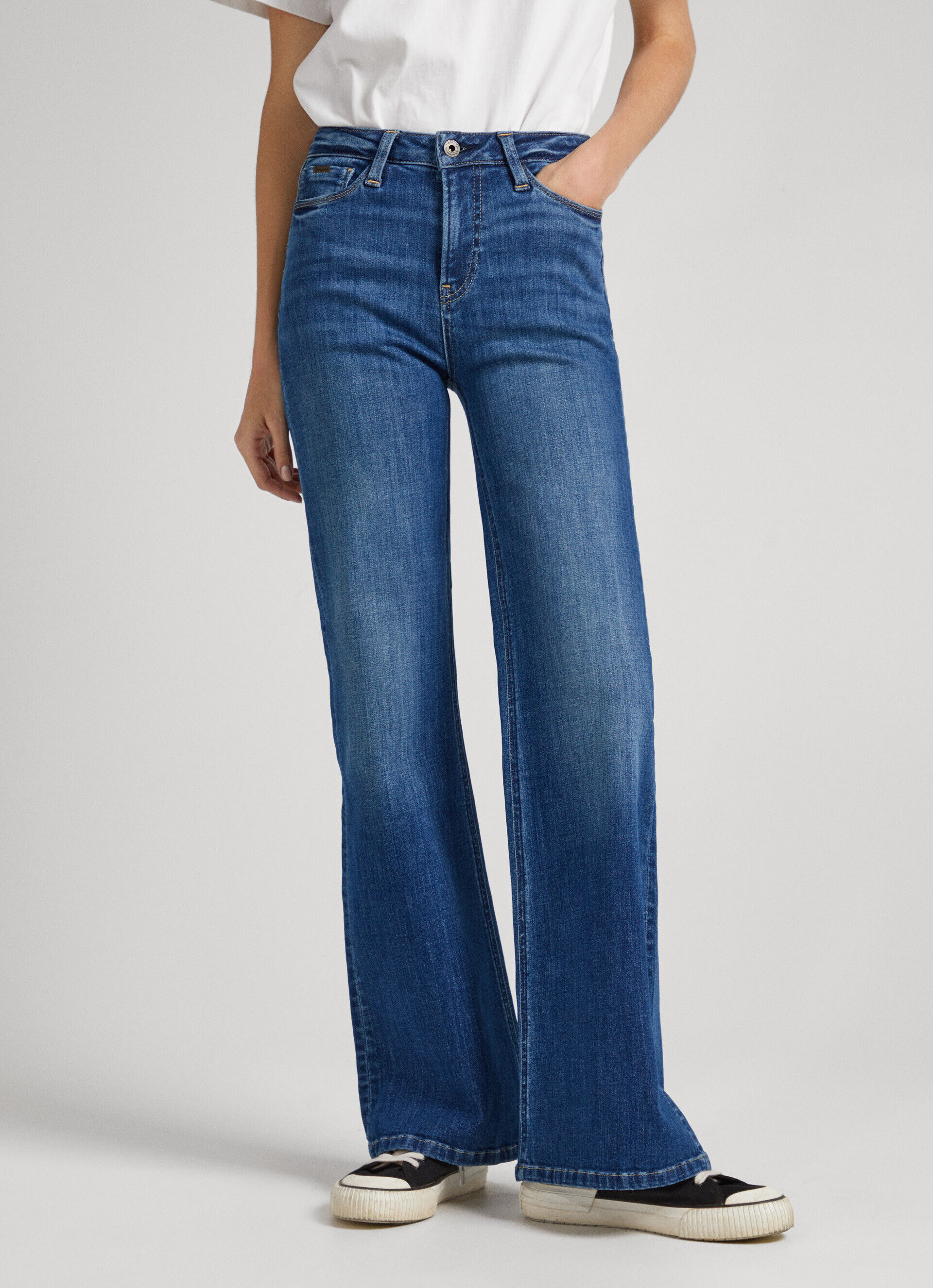 Calça jeans Willa Fit Flare de cintura alta - jeans