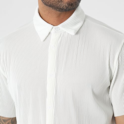 Ensemble Chemise Manches Courtes Et Short Jogging Blanc