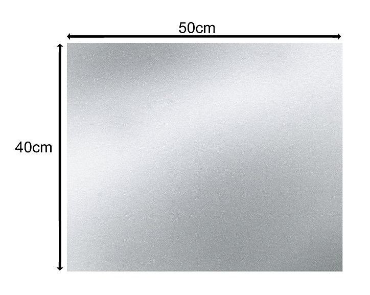 Plaque magnétique adhésive effaçable argent L.50 x H.40 cm