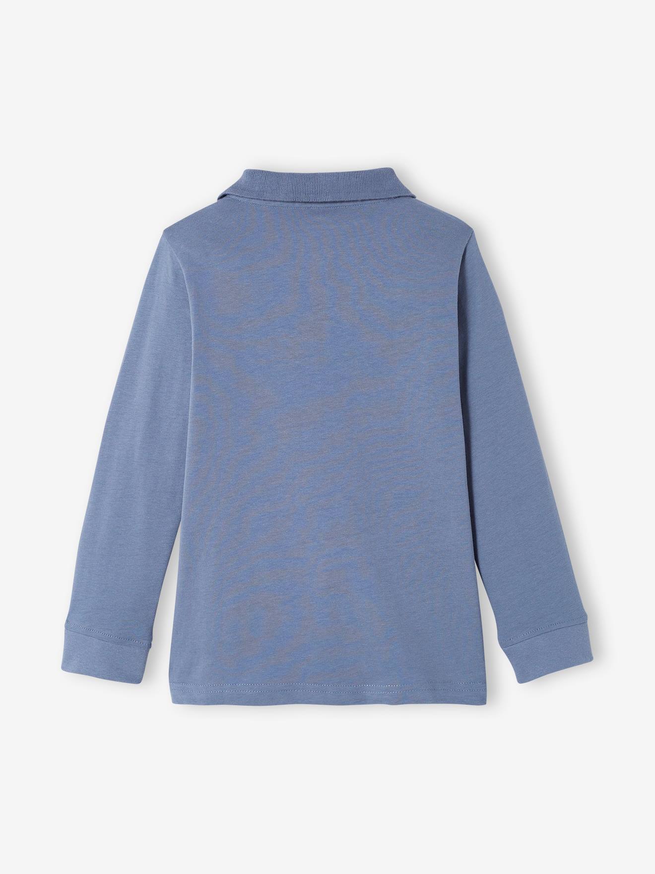 Conjunto de 2 camisas polo de manga comprida para meninos, azul escuro, bicolor/multicoloridas