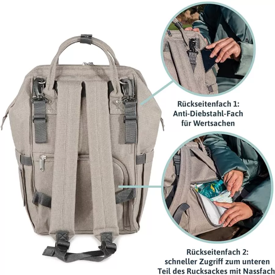ProGression Wickelrucksack inkl. Wickelunterlage Beige