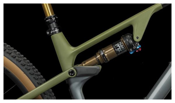 VTT Tout-Suspendu Cube AMS One11 C:68X TM 29 Shimano XT 12V 29'' Gris Flash Vert Olive
