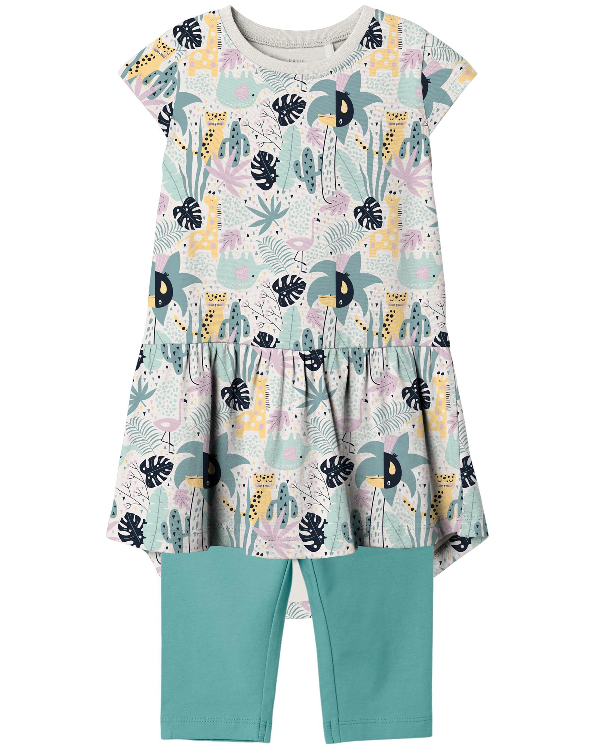 Kleid NMFVILONE - TROPICAL 2-teilig in white alyssum
