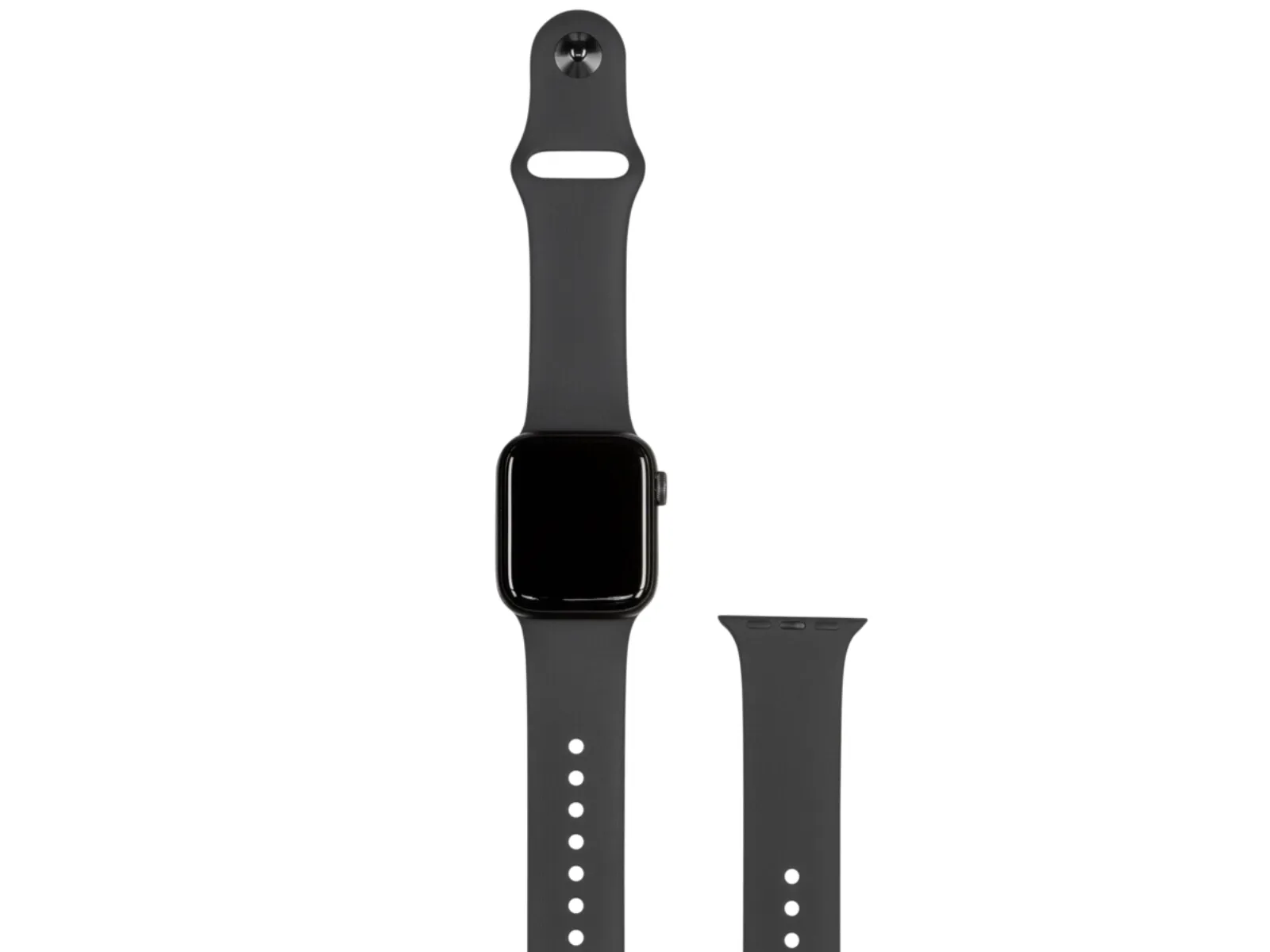 [OUTLET] - Apple Watch Series 5 (GPS   Cellular) - 40 mm - rumgråt aluminium - smart ur med sportsbånd - fluoroelastomer - sort - båndstørrelse 130-200 mm - S/M/L - 32 GB - Wi-Fi, Bluetooth - 4G - 30.8 g