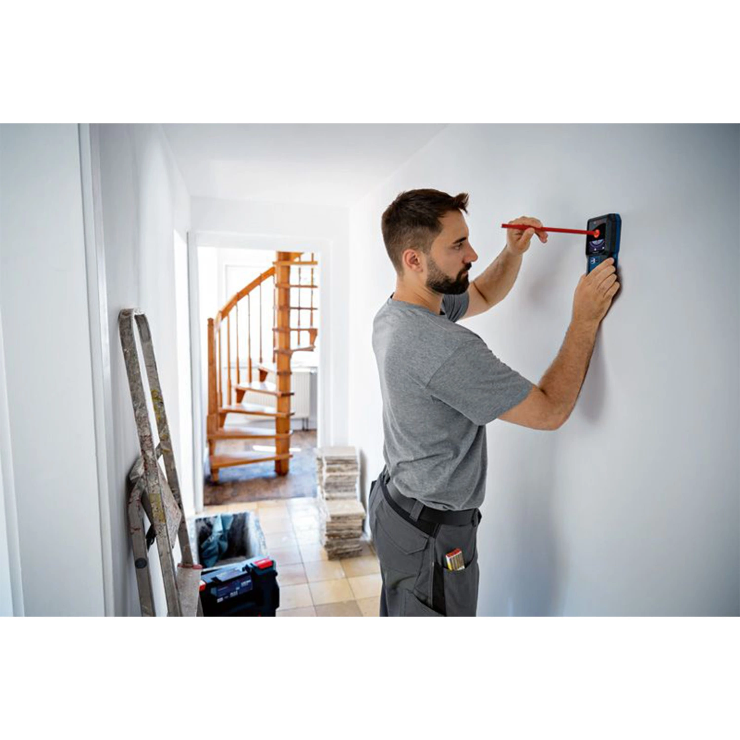 Bosch GMS 120-27 Multidetector/Leidingzoeker (1x 1,0Ah accu) in tas - tot 120mm - IP54