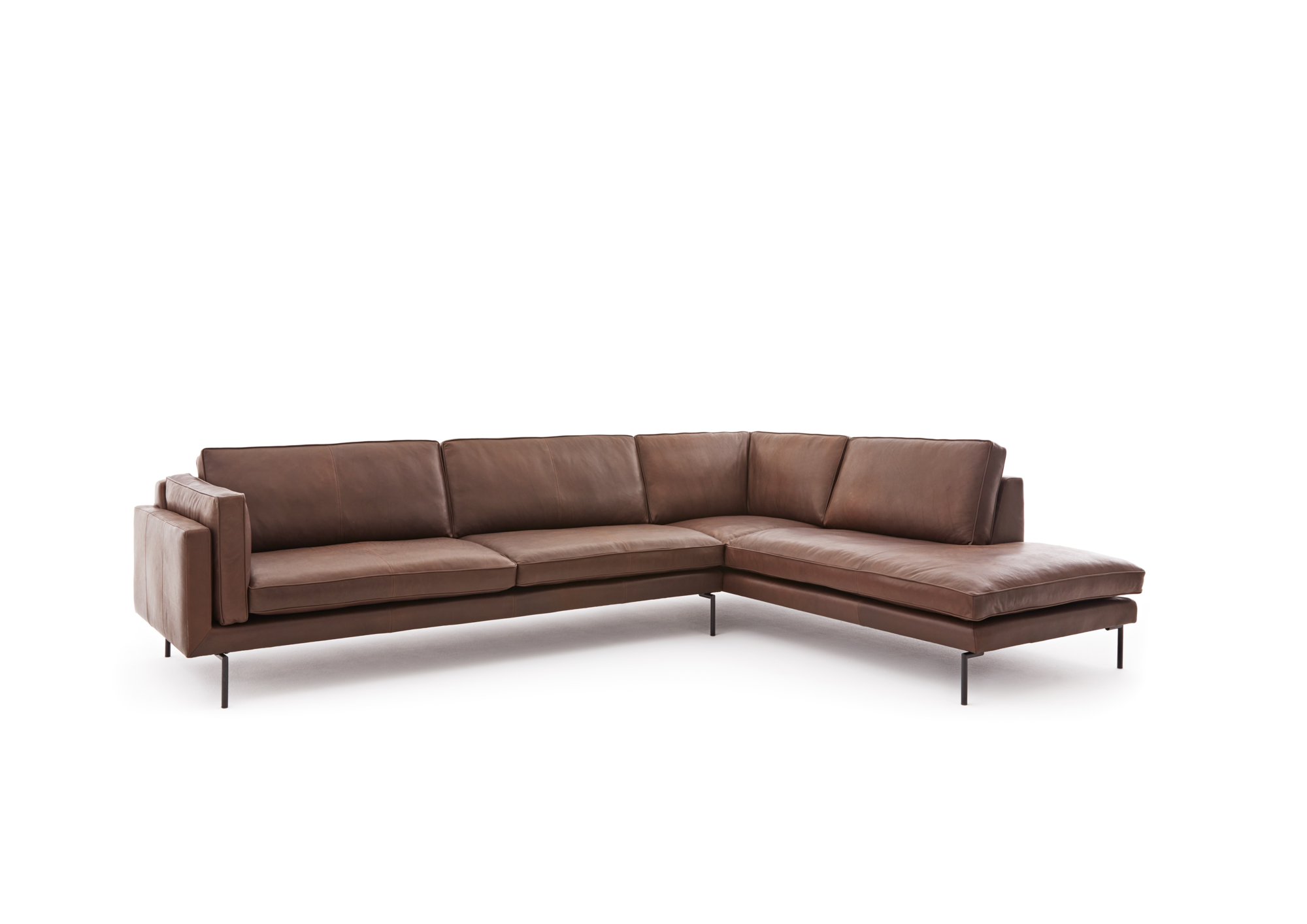 Loods 5 Design hoekbank Stark rechts Hoekbank Rechts (37+29) | C Sauvage Chocolate | Zwart met knik