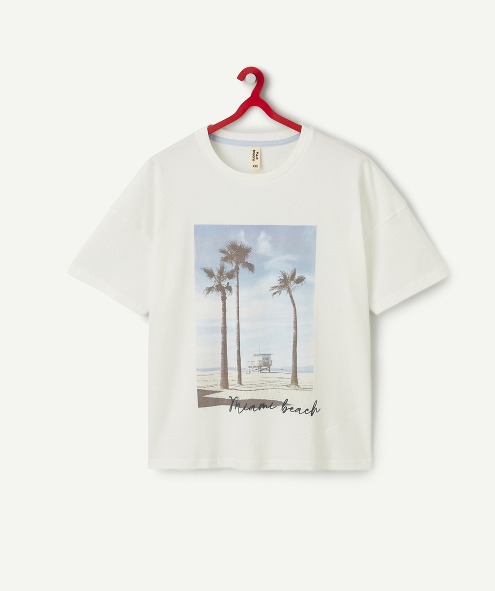 t-shirt manches garçon en coton bio motif thème miami