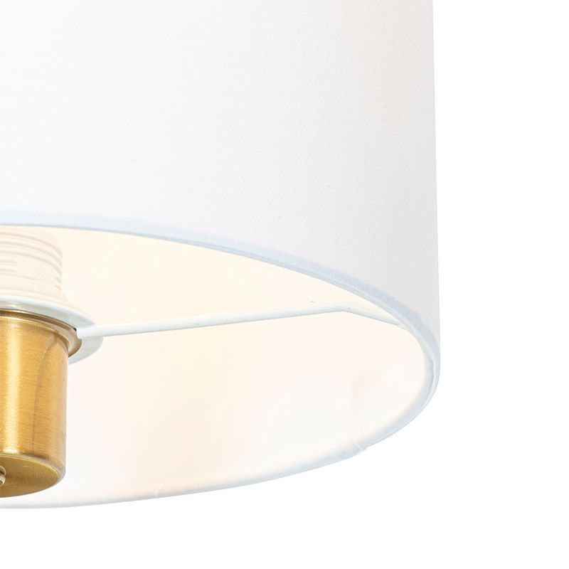 Klassieke wandlamp goud stoffen kap wit - Cas