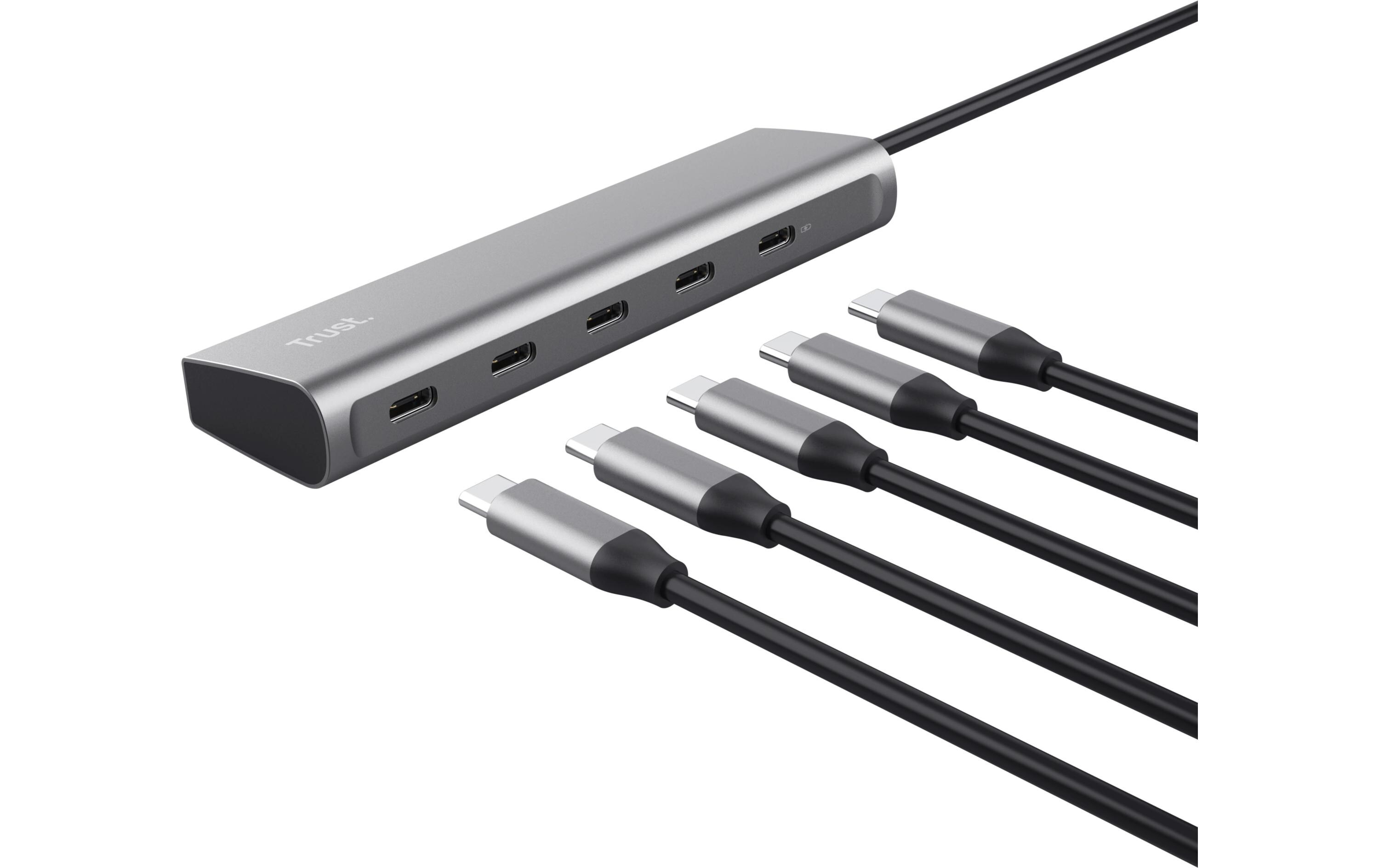 Halyx USB-C-Hub mit 5 PortsAluminium-USB-C-Hub für vier zusätzliche USB-C-Anschlüsse
