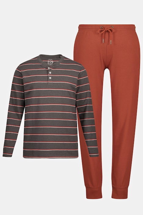 Schlafanzug, Homewear, OEKO-TEX, Zweiteiler, Langarm-Henley, karierte Hose