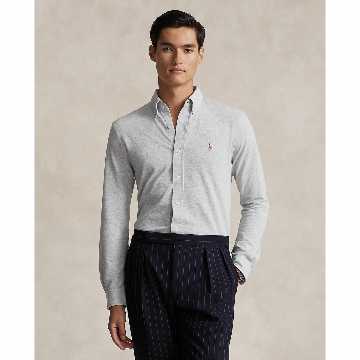 POLO RALPH LAUREN<br>Camisa Oxford de manga comprida reta