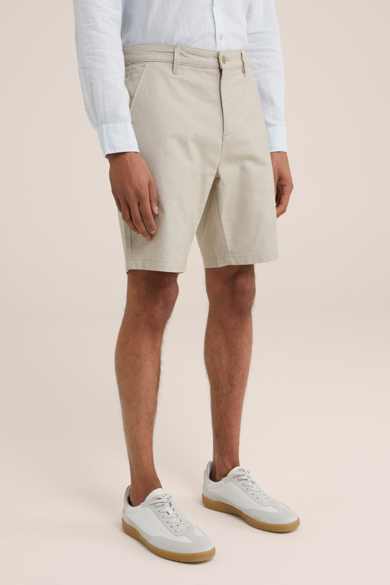 regular fit short met jacqaurd dessin WE Fashion Beige