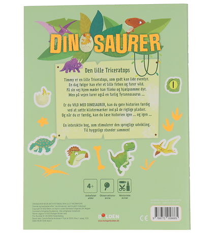 Forlaget Bolden Klisterm?rkebog - Dinosaurer: Den Lille Tricerat
