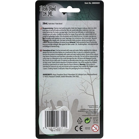 Halloween kunstigt blod 28 ml - rød