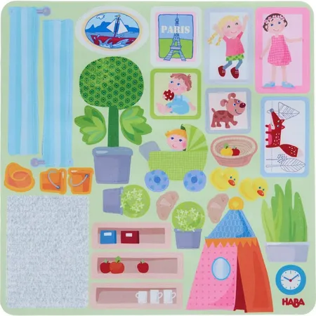 HABA 306157 Little Friends Puppenhaus Klebe-Deko-Accessoires Stadtvilla