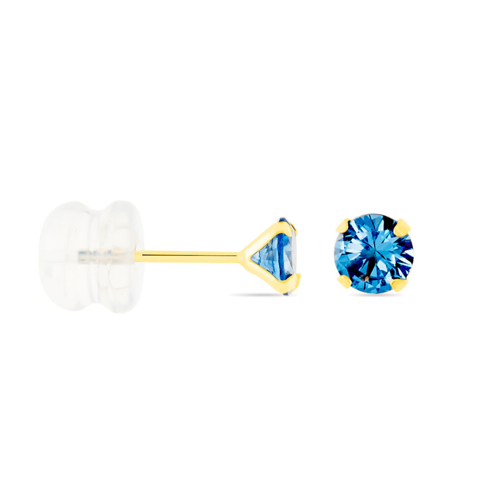 Boucles D'oreilles Puces daria Serti Griffe 3 Or Jaune Oxyde