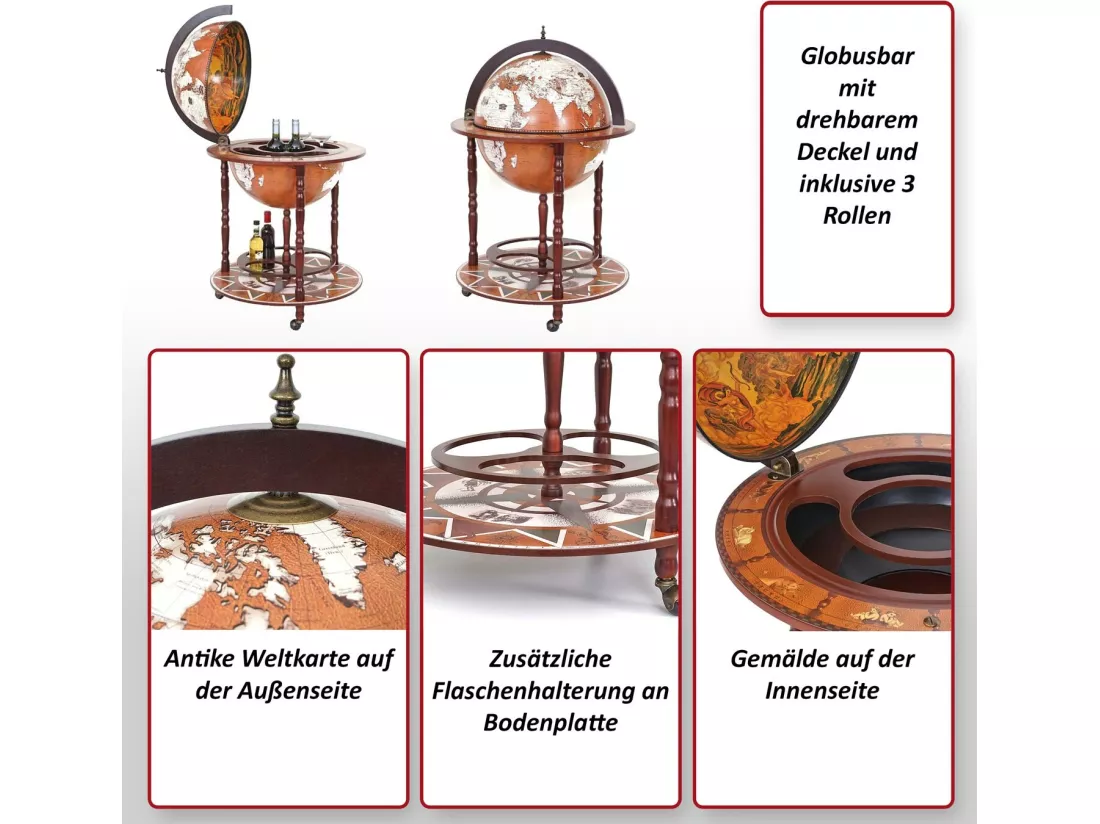 Bar de salon Globe MCW-D86 roulant